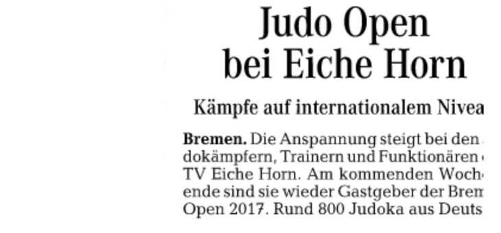 Judo Open bei Eiche Horn ( Weser-Kurier )