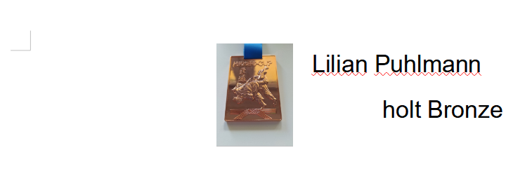 Lilian Puhlmann holt Bronze